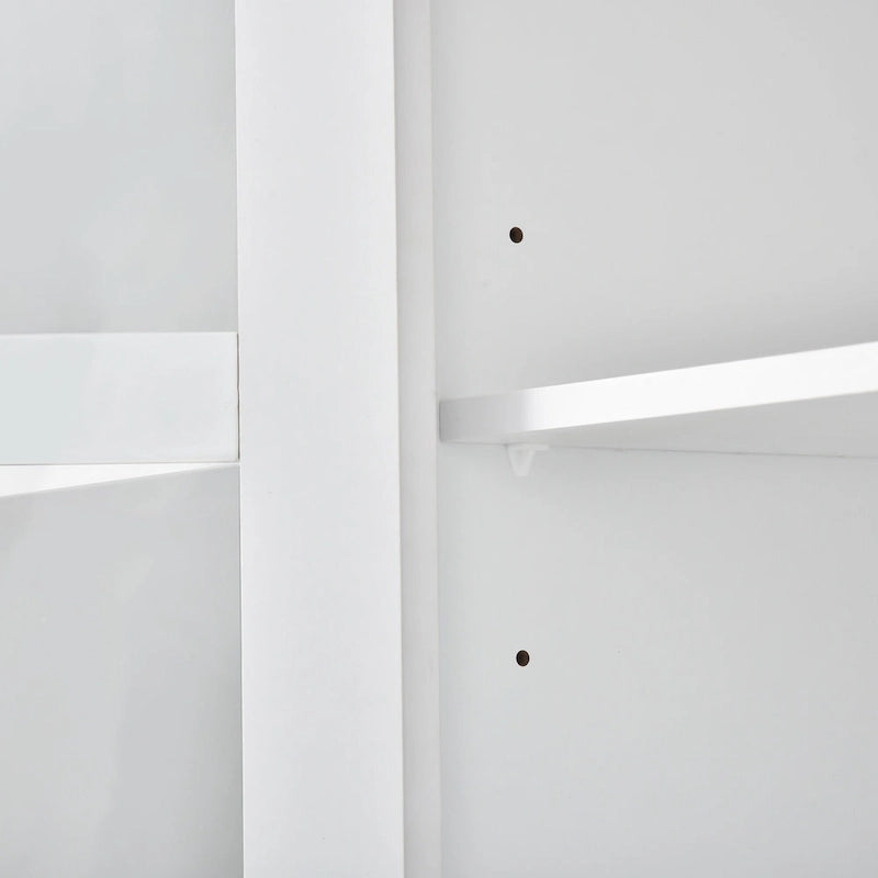Mueble de TV de pared moderno blanco con cristal templado, apto para televisores de hasta 70", capacidad para 3 personas