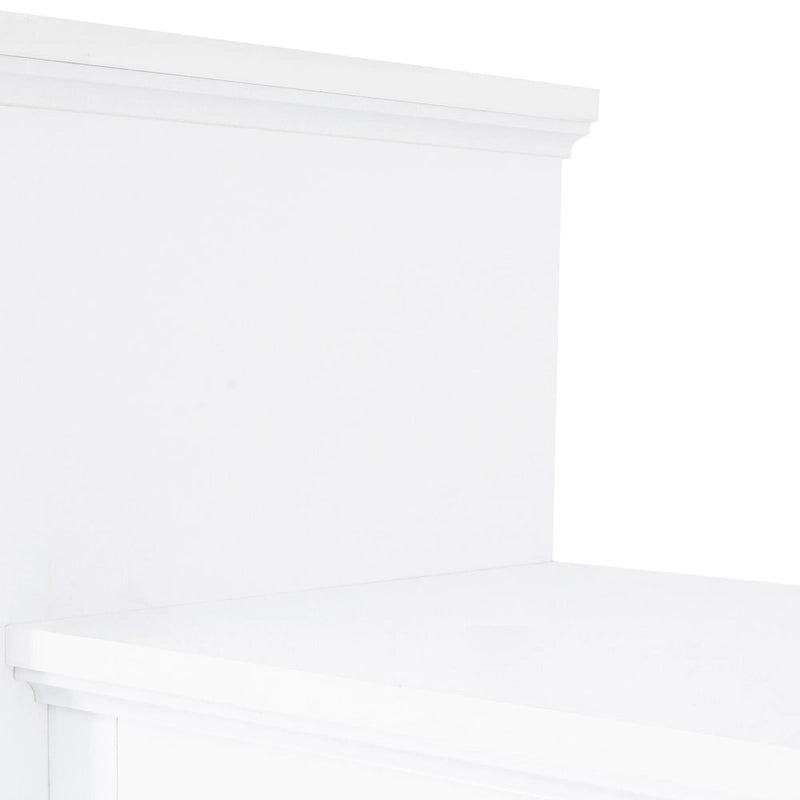 Mueble de TV de pared moderno blanco con cristal templado, apto para televisores de hasta 70", capacidad para 3 personas