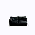 Sofá Seccional Modular Negro de Chenilla con Otomanas, 4 Piezas, Asientos para 4–5 Personas