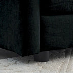 Sofá Seccional Modular Negro de Chenilla con Otomanas, 4 Piezas, Asientos para 4–5 Personas
