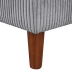Sofá seccional de pana en forma de U, 4 plazas, beige/gris