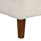 Sofá seccional de pana en forma de U, 4 plazas, beige/gris