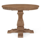 Juego de comedor redondo de 5 piezas de tela color beige natural y madera de caucho, para 4 personas