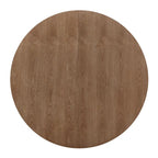 Juego de comedor redondo de 5 piezas de tela color beige natural y madera de caucho, para 4 personas