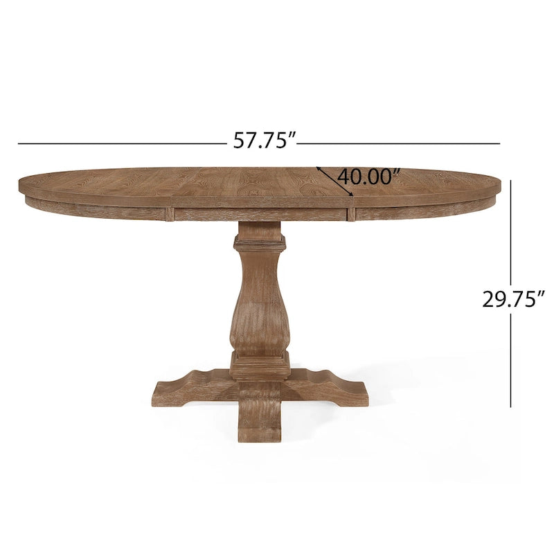 Juego de comedor redondo de 5 piezas de tela color beige natural y madera de caucho, para 4 personas