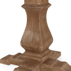 Juego de comedor redondo de 5 piezas de tela color beige natural y madera de caucho, para 4 personas