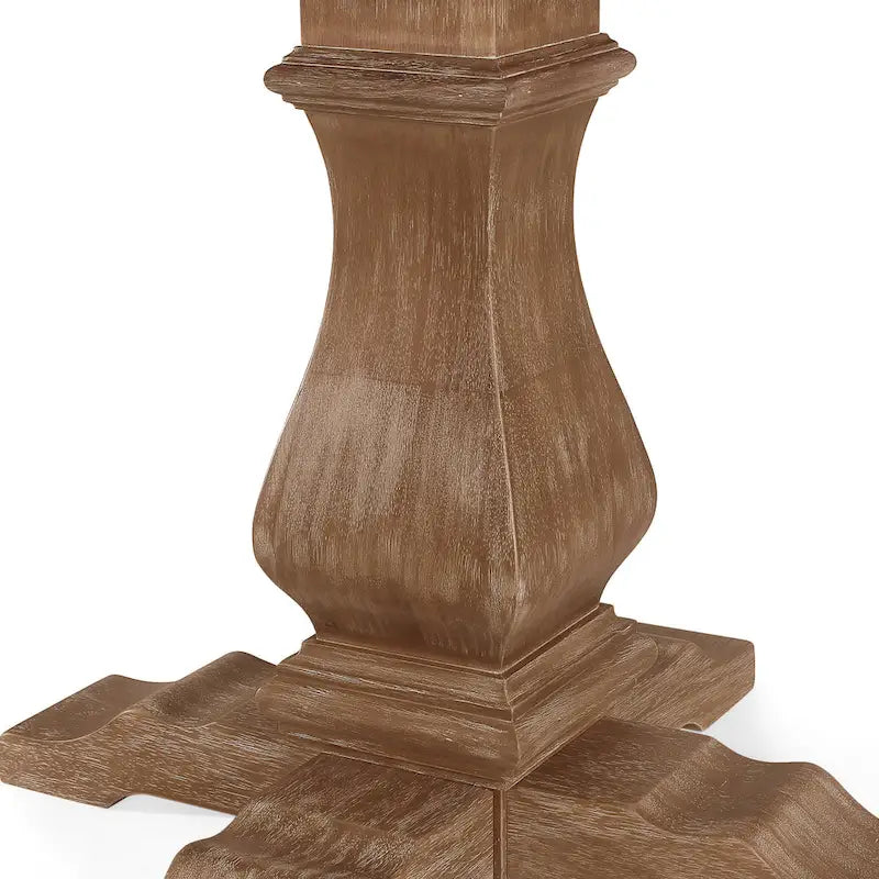 Juego de comedor redondo de 5 piezas de tela color beige natural y madera de caucho, para 4 personas