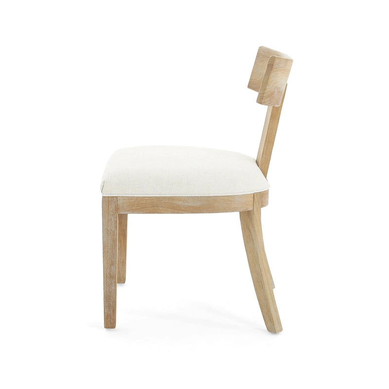 Juego de comedor redondo de 5 piezas de tela color beige natural y madera de caucho, para 4 personas