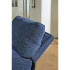 Seccional Reclinable Eléctrico de 3 Asientos de Poliéster Azul con Chaise