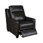 Sofá reclinable eléctrico de piel de grano superior, camel/almendra/carbón, trimotor, 3 plazas