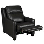 Sofá reclinable eléctrico de piel de grano superior, camel/almendra/carbón, trimotor, 3 plazas