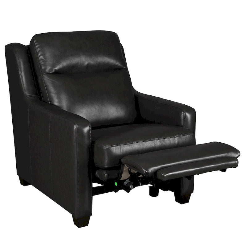 Sofá reclinable eléctrico de piel de grano superior, camel/almendra/carbón, trimotor, 3 plazas
