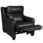 Sofá reclinable eléctrico de piel de grano superior, camel/almendra/carbón, trimotor, 3 plazas