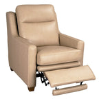 Sofá reclinable eléctrico de piel de grano superior, camel/almendra/carbón, trimotor, 3 plazas