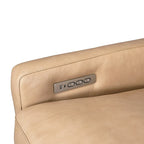 Sofá reclinable eléctrico de piel de grano superior, camel/almendra/carbón, trimotor, 3 plazas