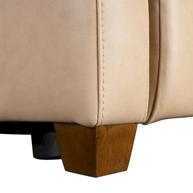 Sofá reclinable eléctrico de piel de grano superior, camel/almendra/carbón, trimotor, 3 plazas