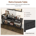 Costway 60 Mesa consola retro para entrada/sofá con 4 cajones y - Ver detalles