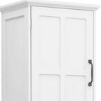 Gabinete de almacenamiento alto de 65" blanco y negro con estante abierto, puerta única