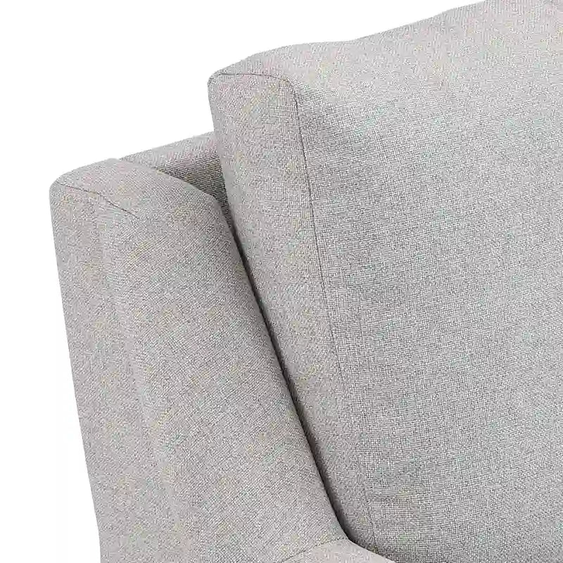 Sofá de tela gris con patas de metal dorado – 3 plazas