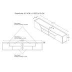 Mueble de TV flotante blanco de dos tonos con 4 estantes, 155 cm de ancho, capacidad para 1 TV