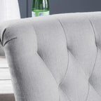Sillas de comedor tapizadas de respaldo alto de terciopelo y tela, color champán/beige/gris, juego de 2