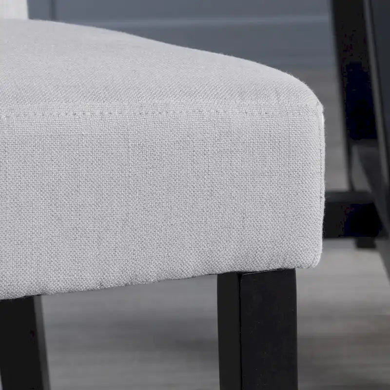 Sillas de comedor tapizadas de respaldo alto de terciopelo y tela, color champán/beige/gris, juego de 2