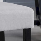 Sillas de comedor tapizadas de respaldo alto de terciopelo y tela, color champán/beige/gris, juego de 2