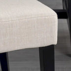Sillas de comedor tapizadas de respaldo alto de terciopelo y tela, color champán/beige/gris, juego de 2