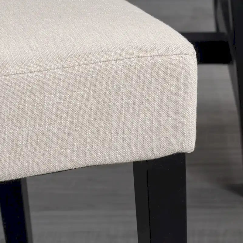 Sillas de comedor tapizadas de respaldo alto de terciopelo y tela, color champán/beige/gris, juego de 2