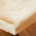 Sillas de comedor tapizadas de respaldo alto de terciopelo y tela, color champán/beige/gris, juego de 2