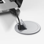 Escritorio en L con archivador de 3 cajones, 72W, 1 persona – Gris platino / Blanco / Gris tormenta / Nogal americano moderno / Nogal negro