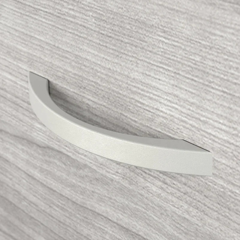 Escritorio en L con archivador de 3 cajones, 72W, 1 persona – Gris platino / Blanco / Gris tormenta / Nogal americano moderno / Nogal negro