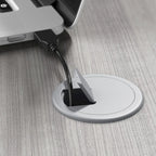Escritorio en L con archivador de 3 cajones, 72W, 1 persona – Gris platino / Blanco / Gris tormenta / Nogal americano moderno / Nogal negro