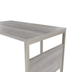 Escritorio en L con archivador de 3 cajones, 72W, 1 persona – Gris platino / Blanco / Gris tormenta / Nogal americano moderno / Nogal negro