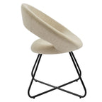 Silla de comedor tapizada, patas de horquilla, juego de 2