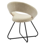 Silla de comedor tapizada, patas de horquilla, juego de 2