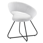 Silla de comedor tapizada, patas de horquilla, juego de 2