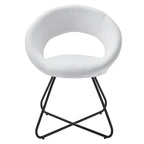 Silla de comedor tapizada, patas de horquilla, juego de 2