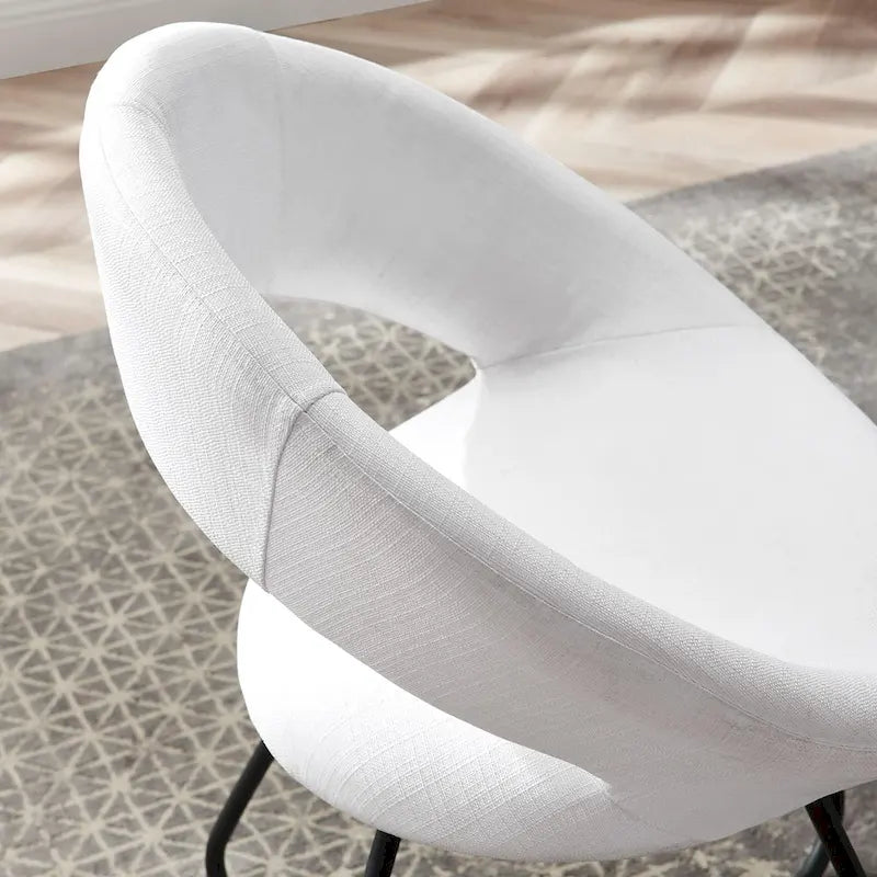 Silla de comedor tapizada, patas de horquilla, juego de 2
