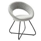 Silla de comedor tapizada, patas de horquilla, juego de 2