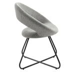 Silla de comedor tapizada, patas de horquilla, juego de 2
