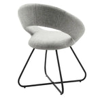Silla de comedor tapizada, patas de horquilla, juego de 2
