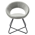 Silla de comedor tapizada, patas de horquilla, juego de 2