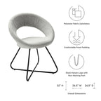 Silla de comedor tapizada, patas de horquilla, juego de 2