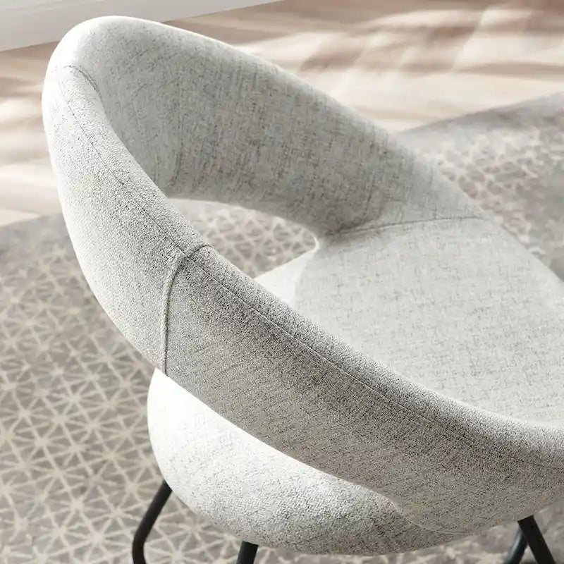 Silla de comedor tapizada, patas de horquilla, juego de 2