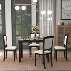 Juego de comedor de 5 piezas, café/nogal, rectangular, capacidad para 4 personas