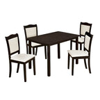 Juego de comedor de 5 piezas, café/nogal, rectangular, capacidad para 4 personas