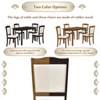 Juego de comedor de 5 piezas, café/nogal, rectangular, capacidad para 4 personas