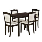 Juego de comedor de 5 piezas, café/nogal, rectangular, capacidad para 4 personas