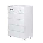 Cómoda de 6 cajones blanca/gris, estilo moderno, montaje por 1 persona